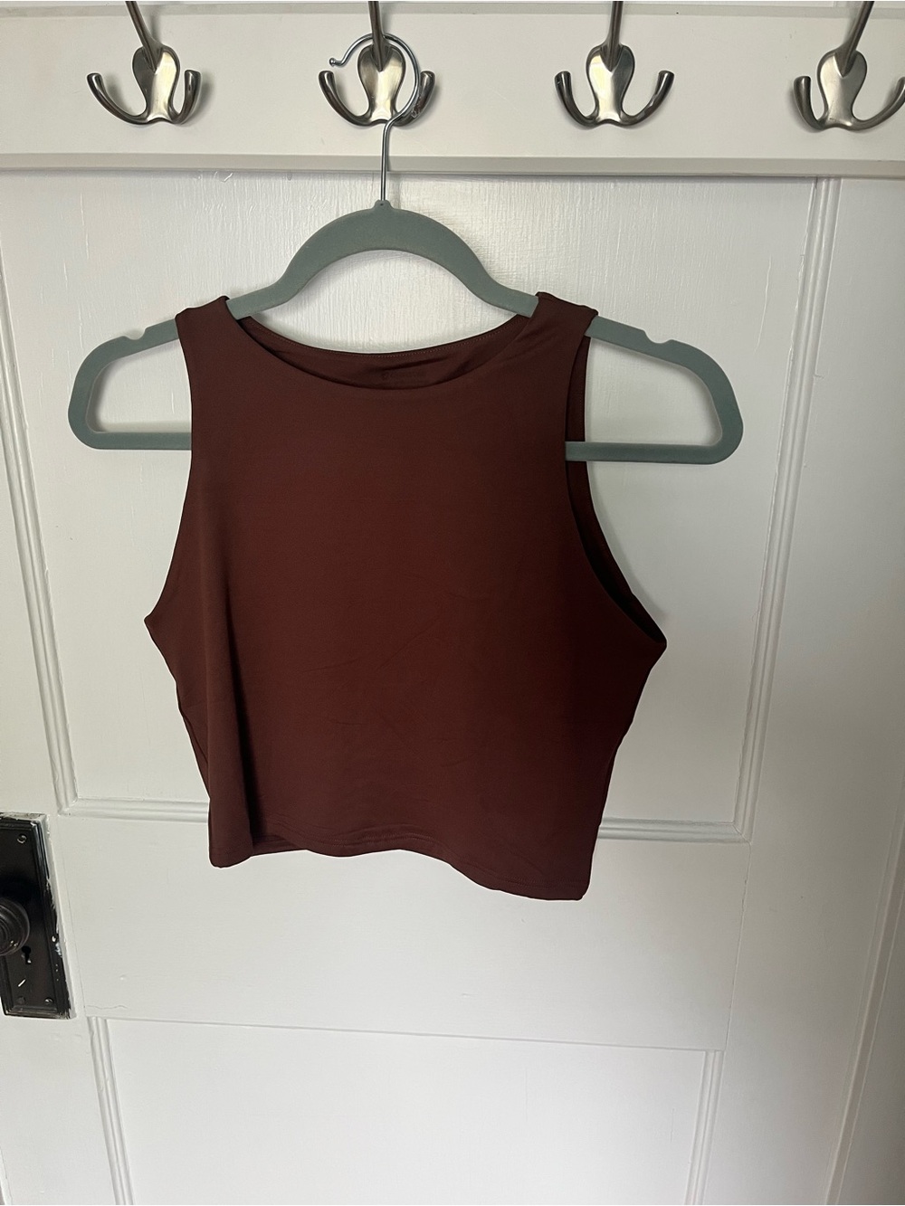Everyday Racerback Crop Tank - Chocolate Brown